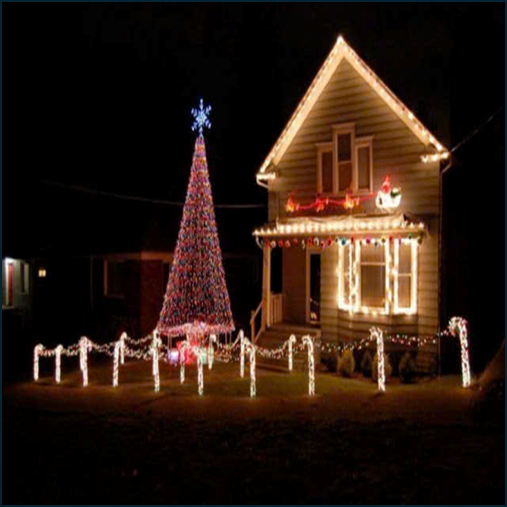 alt=" Kết hợp đèn LED và phụ kiện Noel để tạo không khí ấm áp"